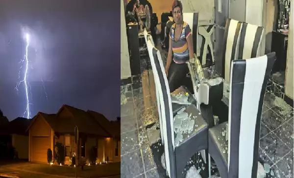 Family in Deep Shock as Lightning Strikes Home, Shatters Sitting Room (Photo)